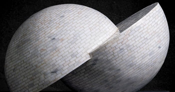 White marble quarry landscape