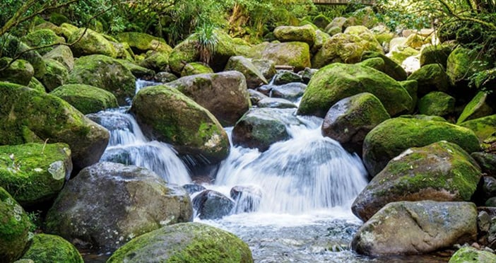 Mountain stone quarry with natural formations